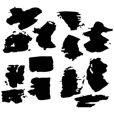 Fırça darbeleri beyaz üzerine siyah noktalar