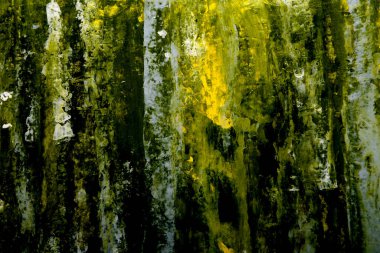 Sarı yeşil fırça darbelerinin soyut arkaplanı