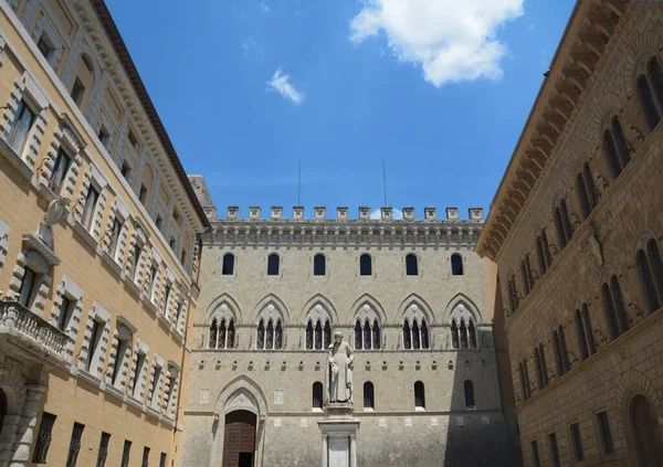 Palazzo Salimbeni Edifício Histórico Siena Sede Banca Monte Dei Paschi — Fotografia de Stock