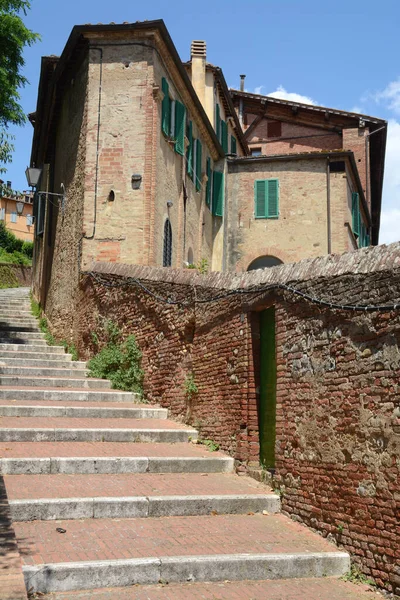 Antiga Casa Tijolos Toscana Típica Área Siena — Fotografia de Stock