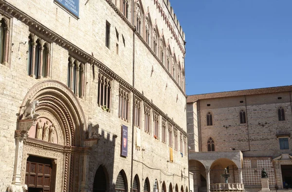 Die Piazza Novembre Zentrum Von Perugia Ist Für Den Palazzo — Stockfoto