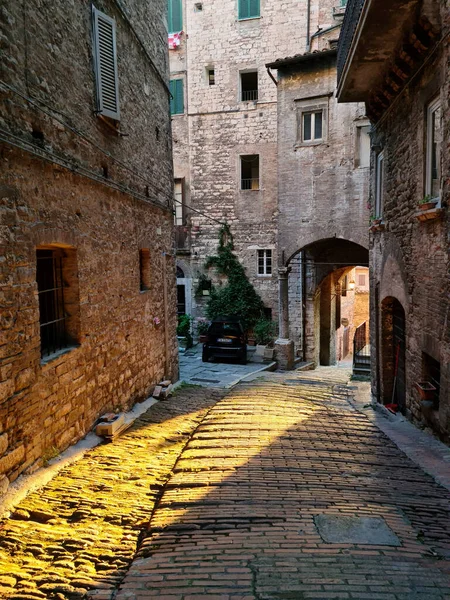 Perugia Capital Região Úmbria Construída Sobre Colinas Está Cheio Monumentos — Fotografia de Stock