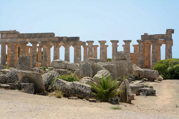 Selinunte Było Starożytnym Miastem Położonym Południowo Zachodnim Wybrzeżu Sycylii Świątynia — Zdjęcie stockowe