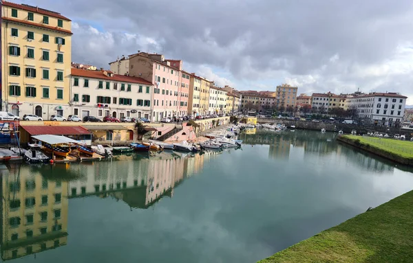 stock image The Fosso Reale di Livorno is a moat that originally followed the perimeter of the fortified city starting from the sea.