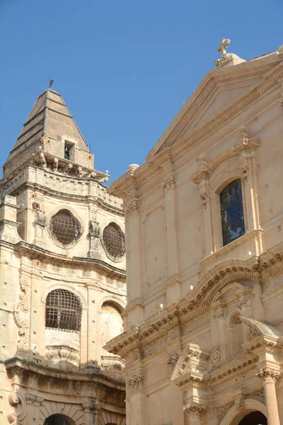 Barokke Kerk Noto Met Grote Trap Van San Francesco Assisi — Stockfoto