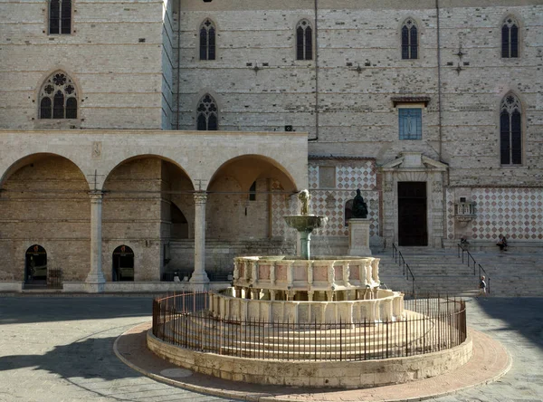Fontana Maggiore Nachází Centru Piazza Novembre Centru Perugia Práce Druhé — Stock fotografie