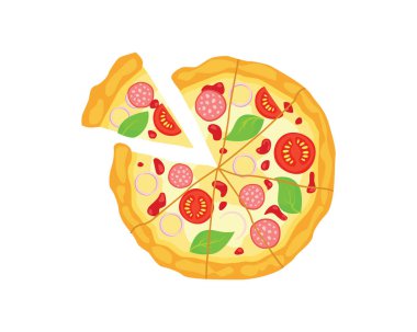 Detailed Tasty and Delicious Pizza Illustration
