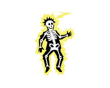 Man Got Struck by Lightning Illustration clipart