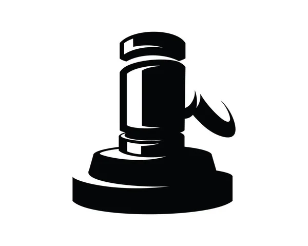 Справедливість Гавел Ілюстрація Символ Справедливості Вердикту Порядку Візуалізовані Стилем Силуету — стоковий вектор