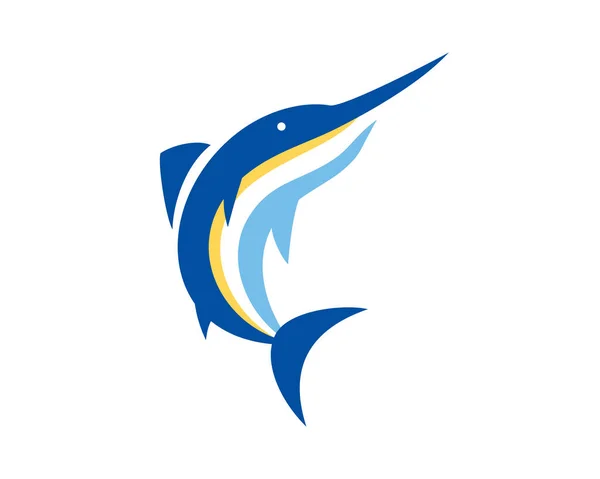 Jumping Swordfish Visualisiert Mit Einfacher Illustration — Stockvektor