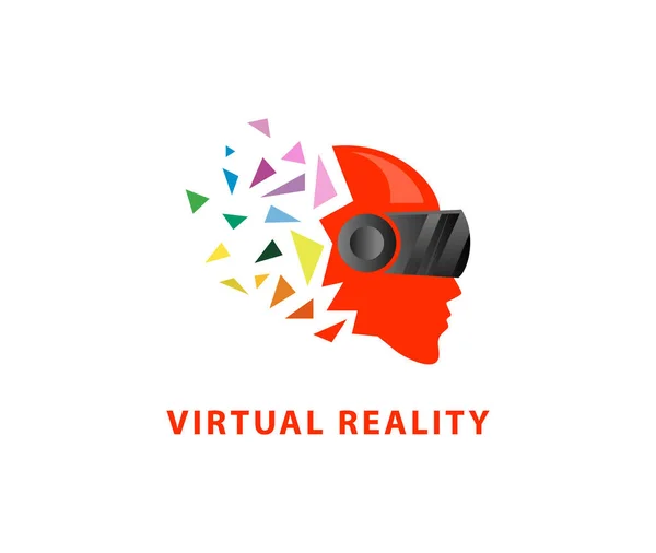 Logo Design Casque Réalité Virtuelle Polygonal Illustration — Image vectorielle