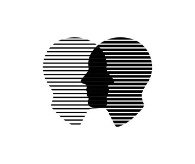 İki Başlık Birbirlerini resimleme borsa vektörünü tamamlar