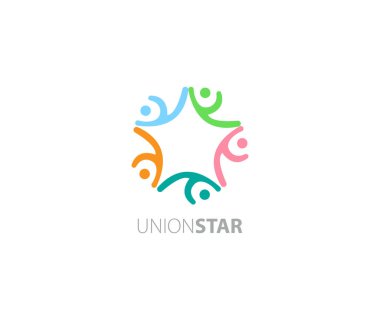 Union Star Community ağı ve sosyal logo tasarımı