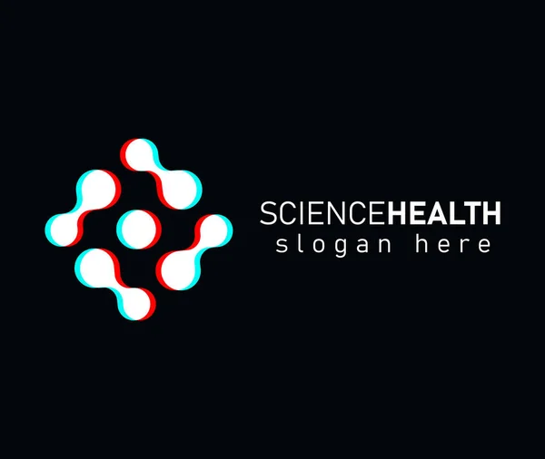 Science Health Glitching Ilustracja Projektu Logo — Wektor stockowy