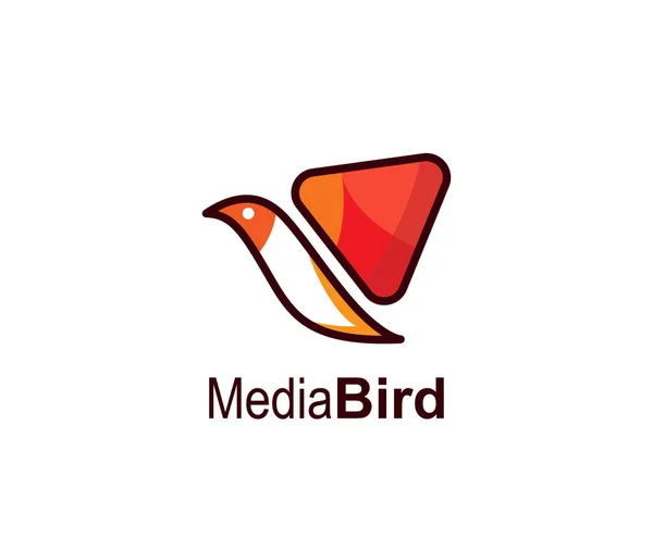 メディア鳥のロゴデザイン — ストックベクタ
