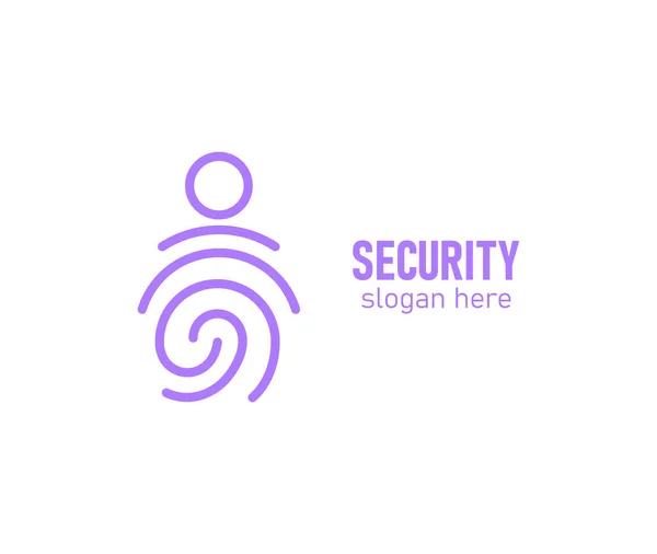 Seguridad Creativa Huella Dactilar Protección Datos Icono Ilustración Vector Logo — Archivo Imágenes Vectoriales