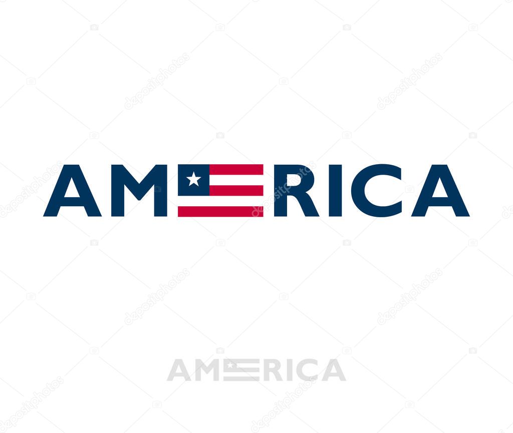 Creative America Text Flag design sign illustration