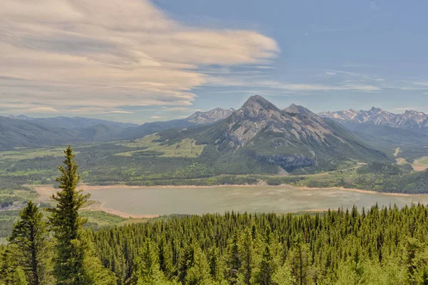 View Mount Baldy Barrier Lake Yates Mountain Alberta Canada — Stock Photo, Image