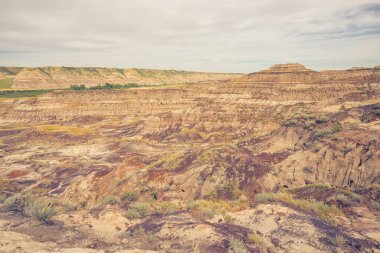 Drumheller, Alberta, Kanada Çorak Toprakları 'nın ıssız arazisi.