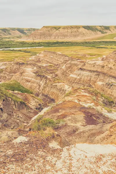 Drumheller Alberta Çorak Toprakları Nın Portre Manzarası — Stok fotoğraf