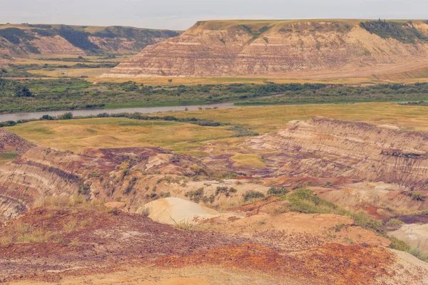 Landscape Badlands Drumheller Red River Alberta Canada — Stock Photo, Image