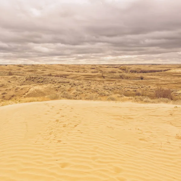 Dramatic Sky Great Sandhills Ecological Reserve Saskatchewan Alberta — Stock Photo, Image