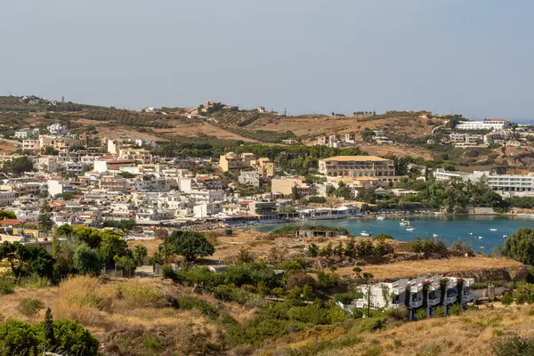 Vista Sulla Città Costiera Agia Pelagia Creta Grecia — Foto Stock