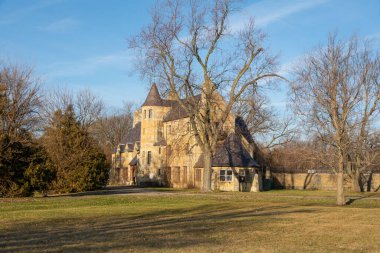 Dwight Islah Tesisi 'nin orijinal yönetim binası. Dwight, Illinois, ABD.