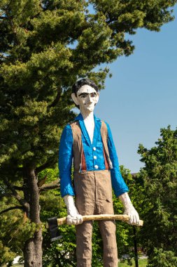 Springfield, Illinois ABD - 15 Mayıs 2025: Abraham Lincoln heykeli, 