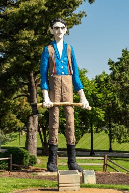 Springfield, Illinois ABD - 15 Mayıs 2025: Abraham Lincoln heykeli, 