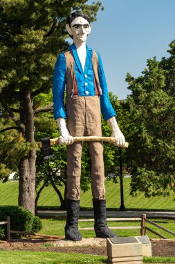 Springfield, Illinois ABD - 15 Mayıs 2025: Abraham Lincoln heykeli, 