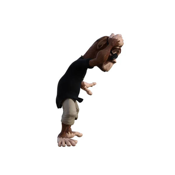 Toon Monkey Poses Your Composition Monkey Character Isolated White Background — Stock Photo, Image