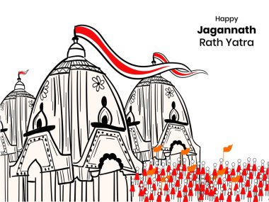 Lord Jagannath, Balabhadra ve Subhadra Rath Yatra festivalinin çizim sanatı..