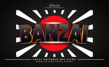 Düzenlenebilir Japon banzai metin efekti. Logo metin