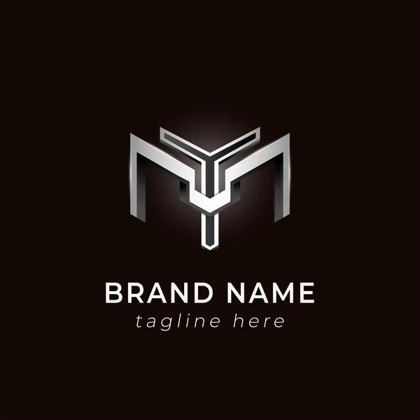 Lettering Argento Logo Nero — Vettoriale Stock