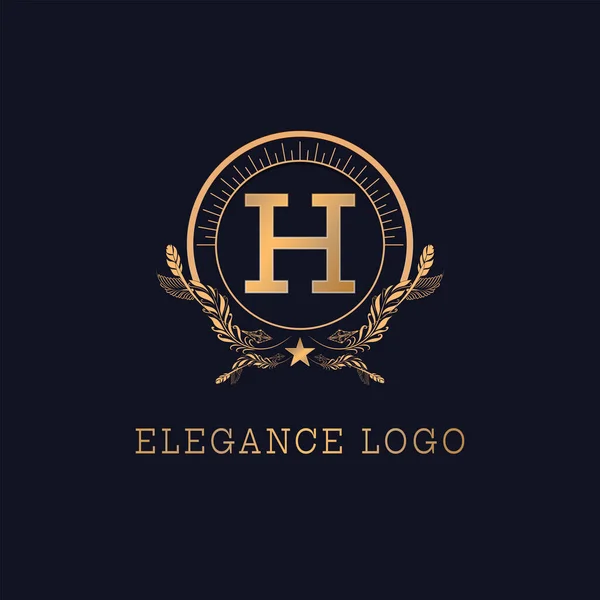 Elegante Letra Dourada Logotipo Design Typhography Logotipo —  Vetores de Stock