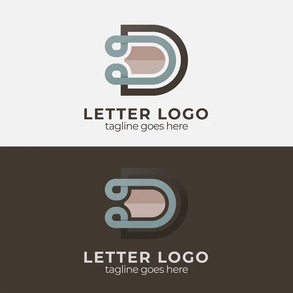 Lettering Marrom Logotipo Duplo Design Typhography Logotipo —  Vetores de Stock