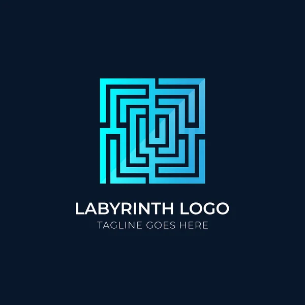 Design Logotipo Labirinto Gradiente Design Logotype —  Vetores de Stock
