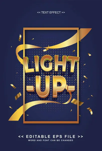 Editable Light Banner Text Effect Typhography Logo — Stock Vector