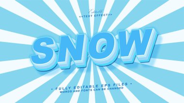beyaz 3d kar metni efekti
