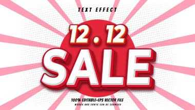 Düzenlenebilir 12 satılık metin efekti. Typhography logosu