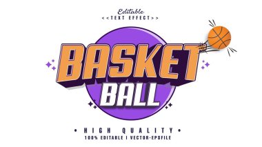 Düzenlenebilir basket topu metin efekti. Typhography logosu