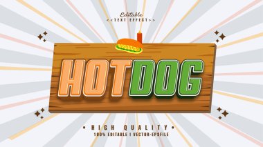 Düzenlenebilir 3D hotdog metin efekti. Typhography logosu