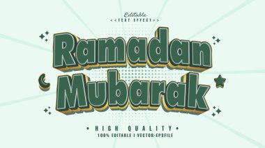 Düzenlenebilir Ramazan Mübarek metin efekti. Typhography logosu