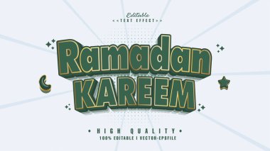 Düzenlenebilir Ramazan Kareem metin efekti. Tifo logosu