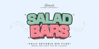düzenlenebilir salata çubukları metin efekti