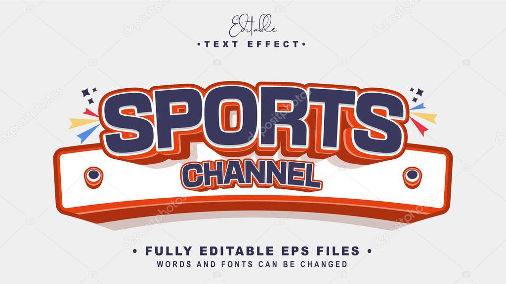 Editable 3d sports channel  text effect
