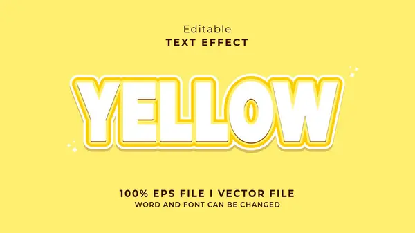 Editable Yellow Text Effect Typhography Logo — Stockvektor