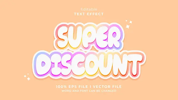 Editierbarer Super Discount Text Effekt — Stockvektor