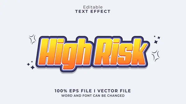 Editable High Risk Text Effect Typhography Logo — Stock Vector